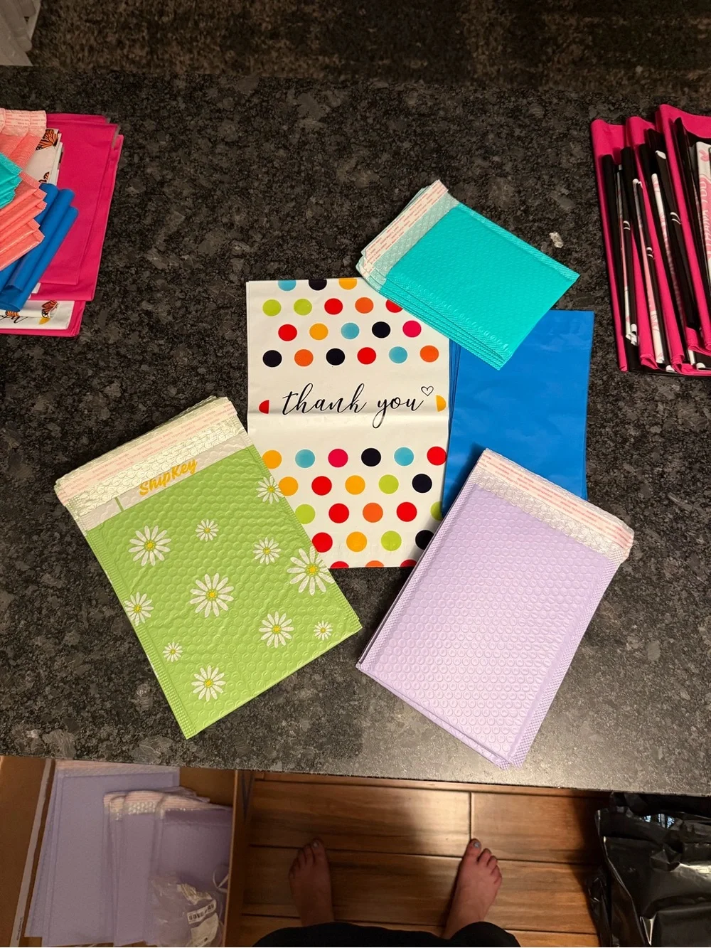 Bundle of 45 Poly Mailer & Bubble Pouch Shipping Supplies Assorted Size & Design